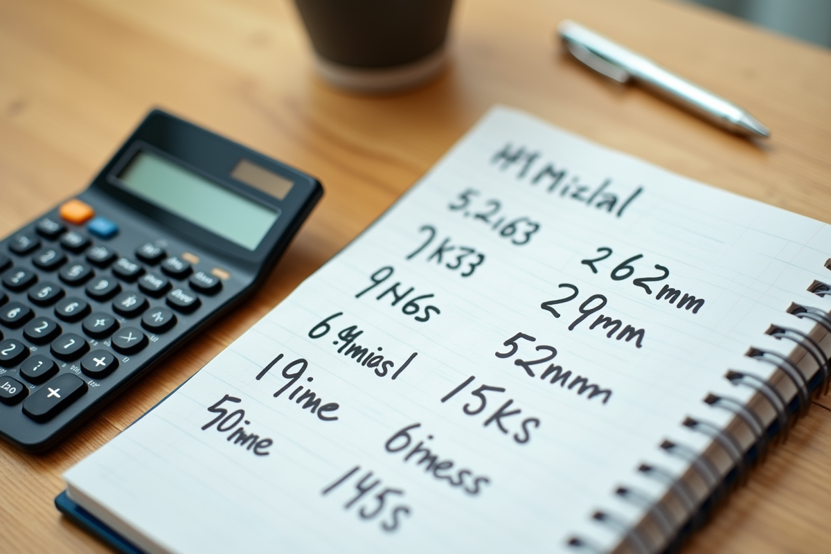Calculatrice digitale et carnet avec conversions miles kilometres