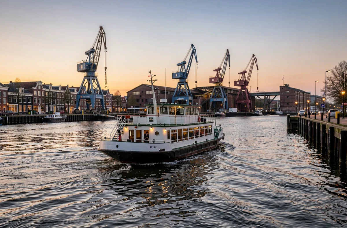 Ferry traversant l'IJ vers les anciens chantiers navals du NDSM