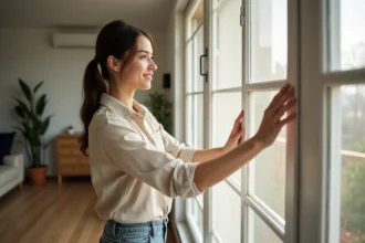 moustiquaire installée sur une fenêtre pour protéger contre les insectes