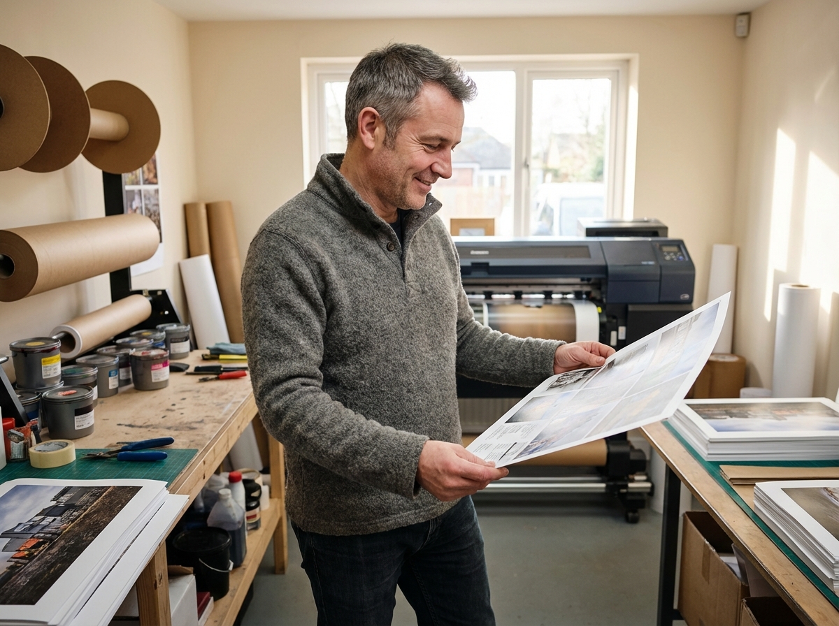 Homme vérifie une épreuve d