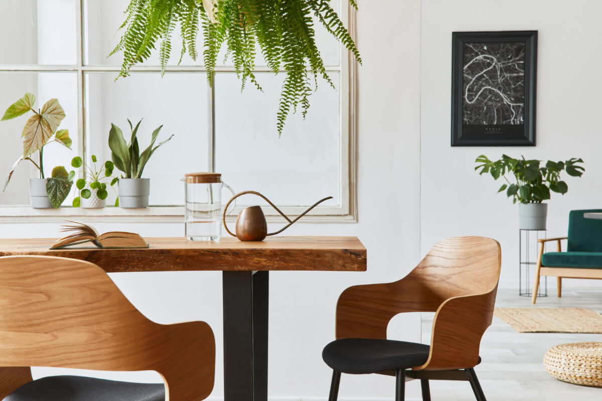 Jolie décoration avec des meubles en bois