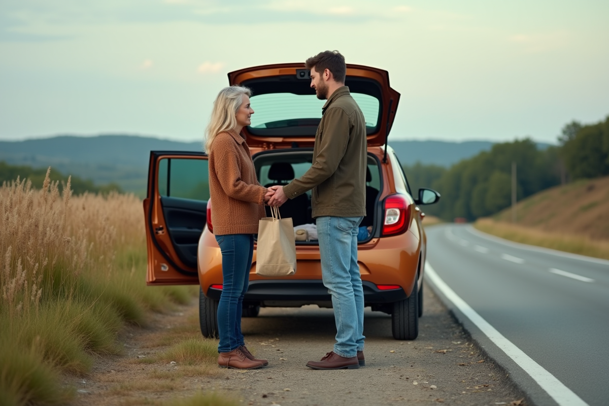 Deux personnes discutant près d
